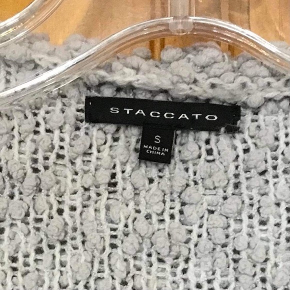 Staccato Light Gray Hooded Hoodie Sweater Top Blouse 
Size Small 4 - 6
Oversized - Picture 10 of 10